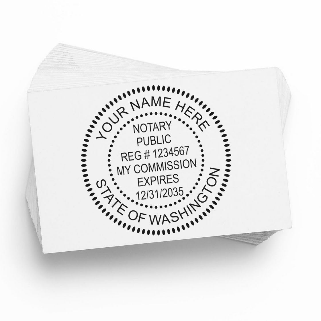 Acorn Sales Co Washington Notary Stamp Self-Inking - Round, 1-5/8 Size, State Board Compliant Notary Stamp WA - Ideal for Notary Public in Washington - and Easy-to-Use Notary Stamp - WA Notarial Seal