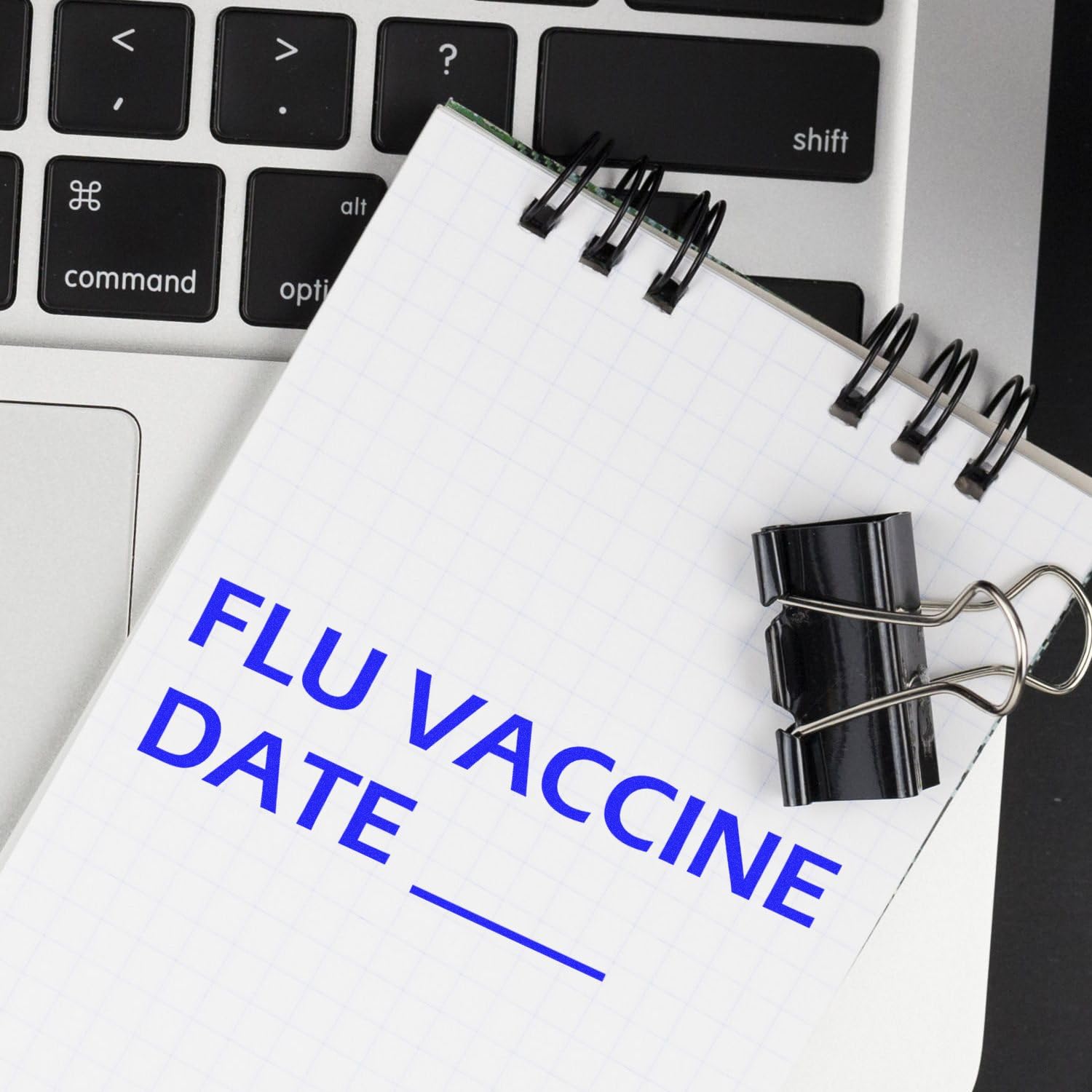 Acorn Sales - Flu Vaccine Date Rubber Stamp