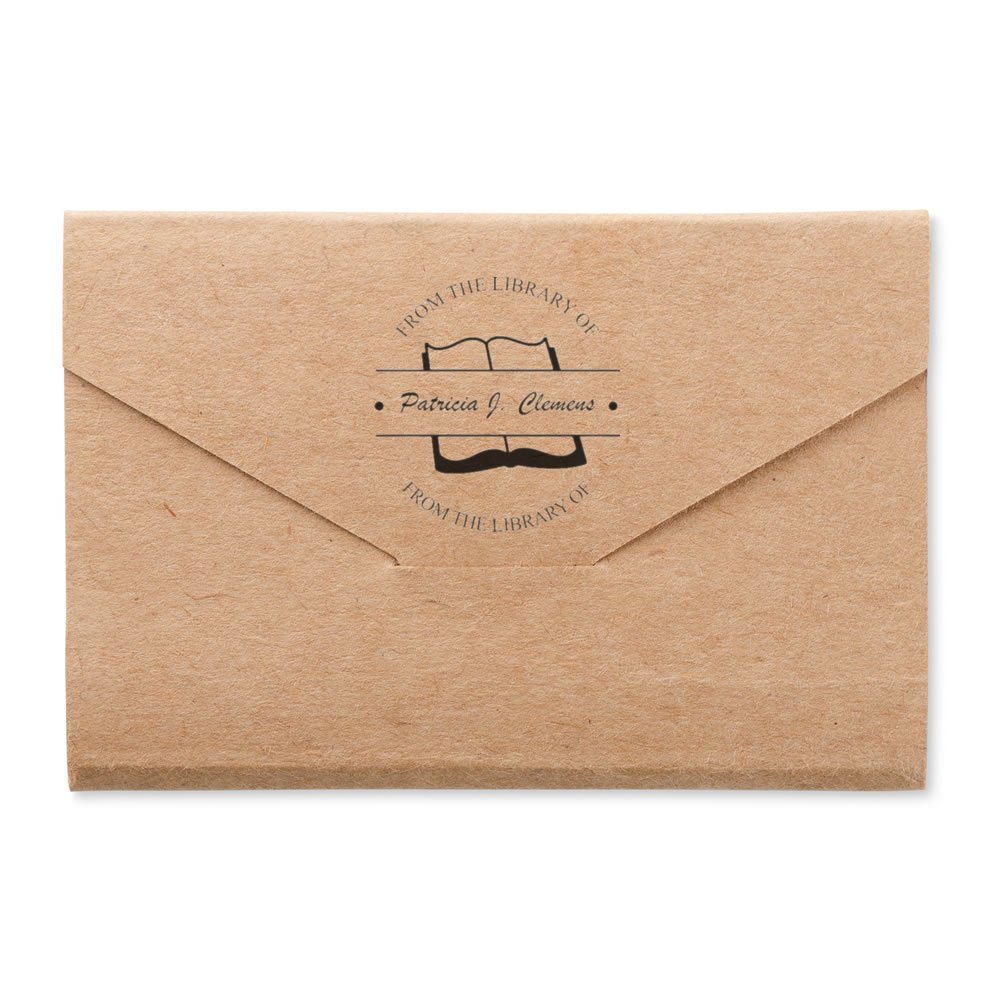 Acorn Sales Open Book Library Name Rubber Stamp - Image 3