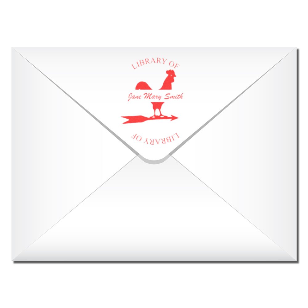 Acorn Sales Round Rooster Library Rubber Stamp - Image 2