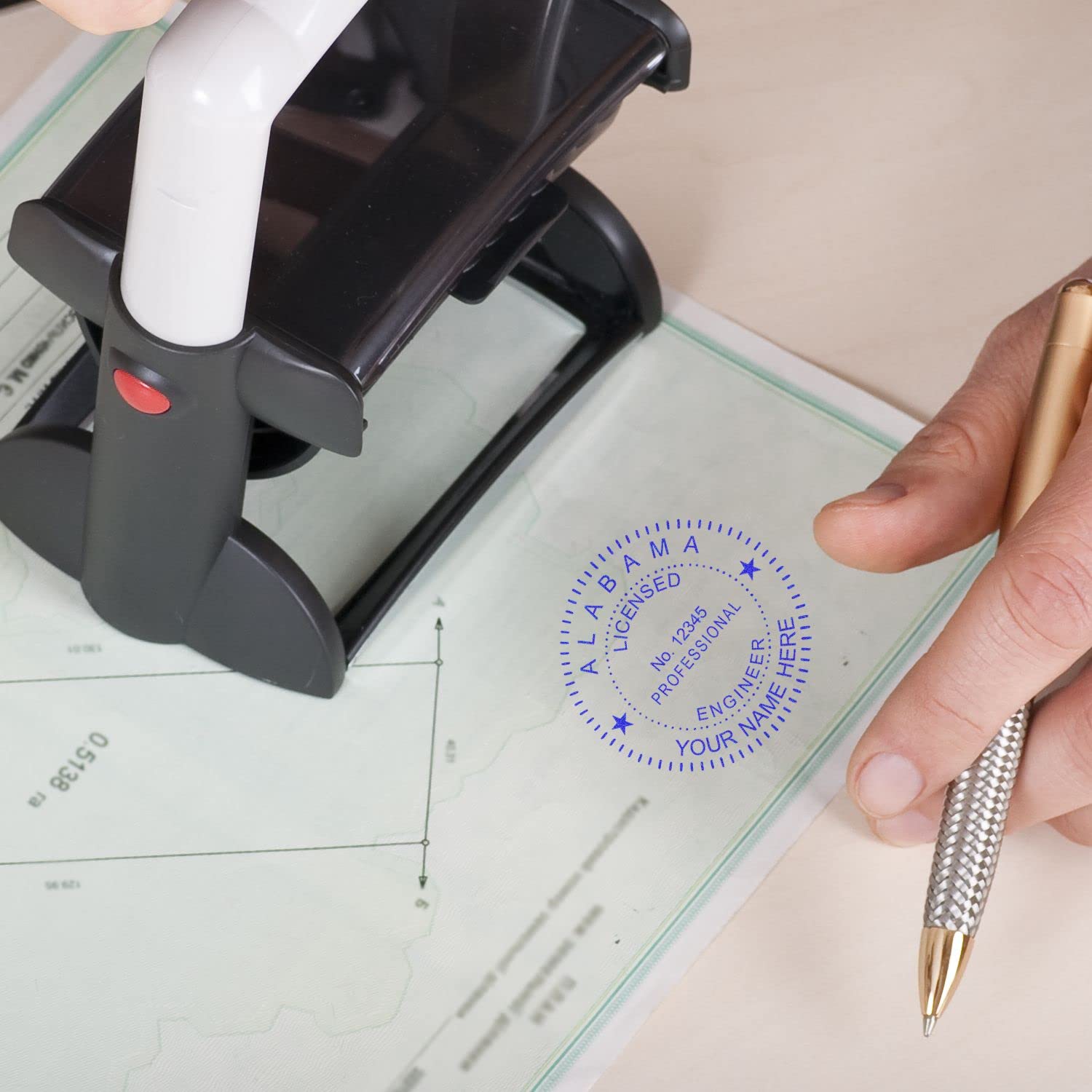 Alabama Engineer Stamp Self-Inking, Professional PE Stamp for Alabama Engineers, Size 1-5/8, Ideal for Official Documentation and Engineering Projects - for Alabama Professional Engineers - Image 6