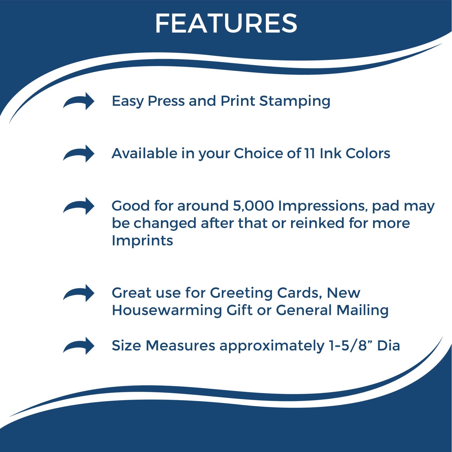 Alabama Return Address Stamp, Round Self Inking Personalized, 1-5/8" Imprint Size Alabama State Luv Stamper, Available in 11 Ink Colors - Image 6