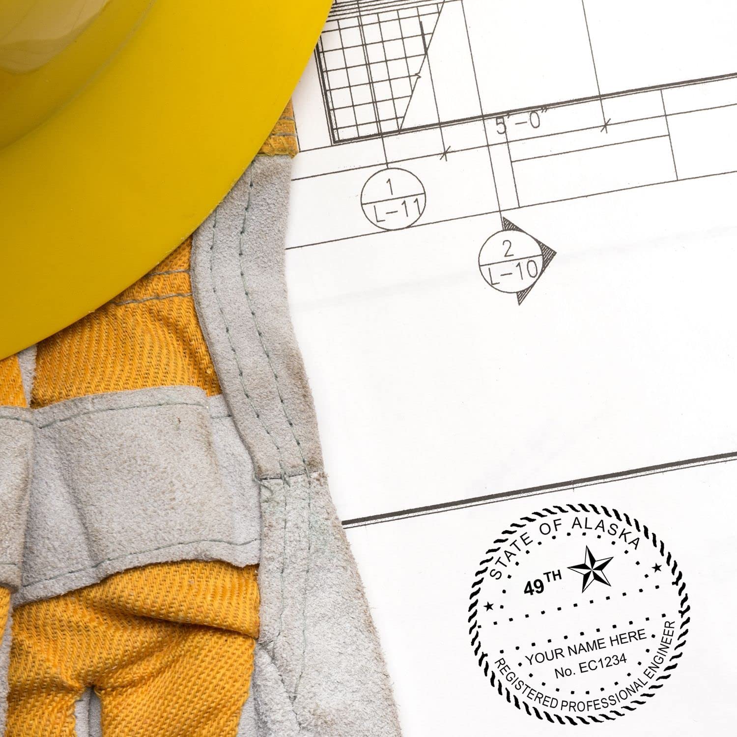 Alaska Professional Engineer Inking Stamp - 2" Size, Slim Design for Alaska Engineering Stamp Needs, Ideal Professional Engineer Stamp Alaska for Licensed Experts, Alaska Engineer Seal - Image 9
