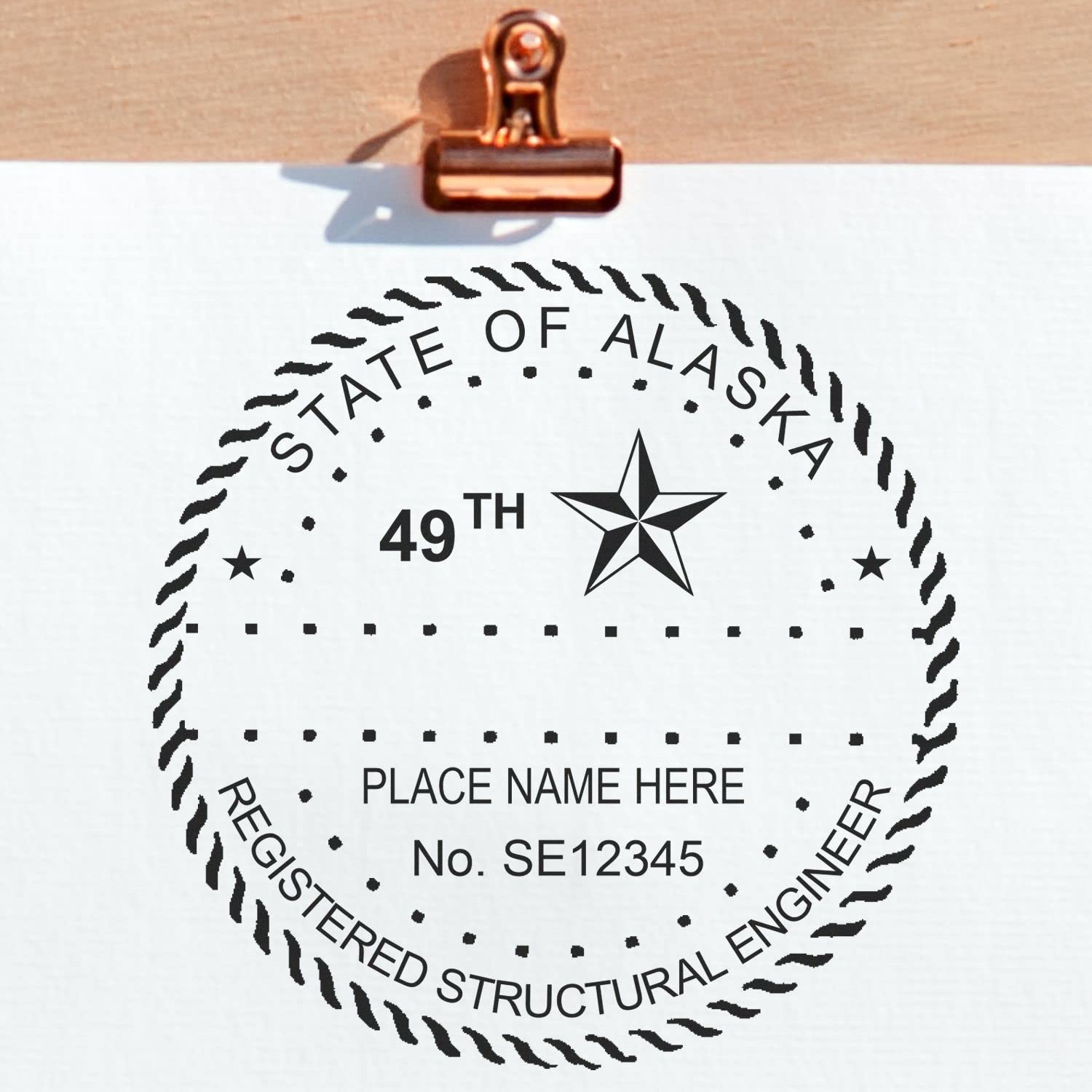 Alaska Professional Structural Engineer Stamp - 2" Size, Slim Seal for Alaska Structural Engineering, Professional Engineer Stamp for Alaska Structural Projects, Alaska AK Engineer Seal