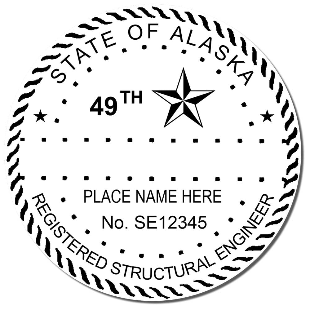 Alaska Professional Structural Engineer Stamp - 2" Size, Slim Seal for Alaska Structural Engineering, Professional Engineer Stamp for Alaska Structural Projects, Alaska AK Engineer Seal - Image 4