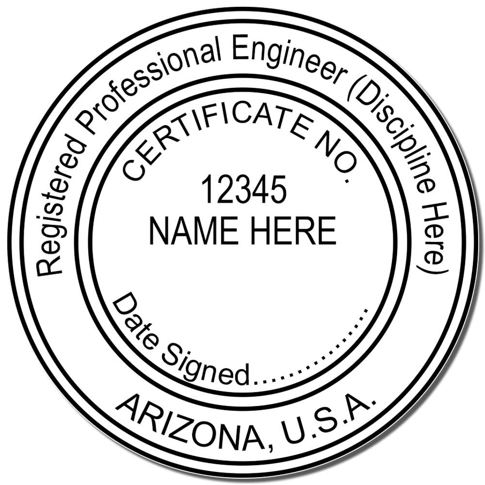 Arizona Professional Engineer Seal Stamp, 1-1/2 Size for Arizona Engineering Stamp Needs, Ideal Professional Engineer Stamp Arizona, Engineer Seal Arizona AZ, Arizona AZ Professional Seal Stamp - Image 4