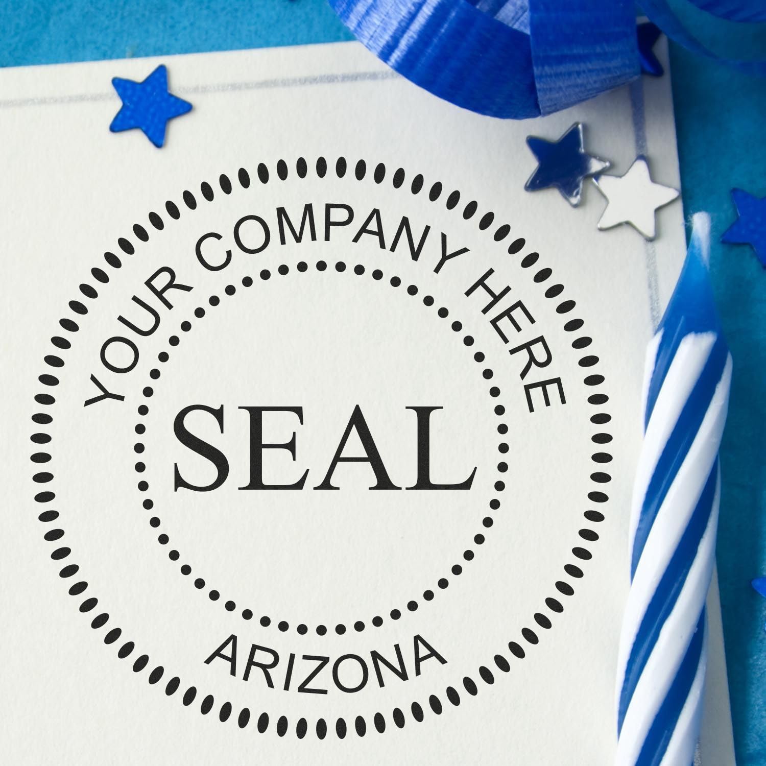 Arizona Self-Inking Corporate Seal Stamp, 1-5/8 Size, Arizona Company Stamp, Personalized, Customized Company Ink Stamp, Custom Made Seal Corporate, Self-Ink Stamp, AZ Stamp