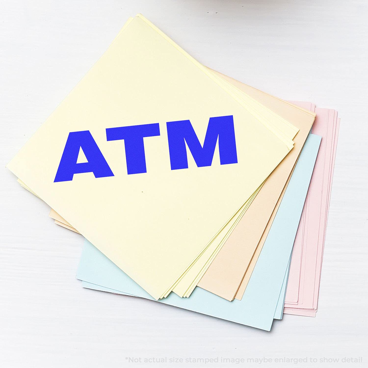 Bank Stamp ATM Rubber Stamp, Accounting Office Supplies, Wooden Handle Rubber Stamp, Uses Stamp Pad, Imprint Size Approx 1/2" x 1-1/2", Laser Engraved, USA Made - Image 3