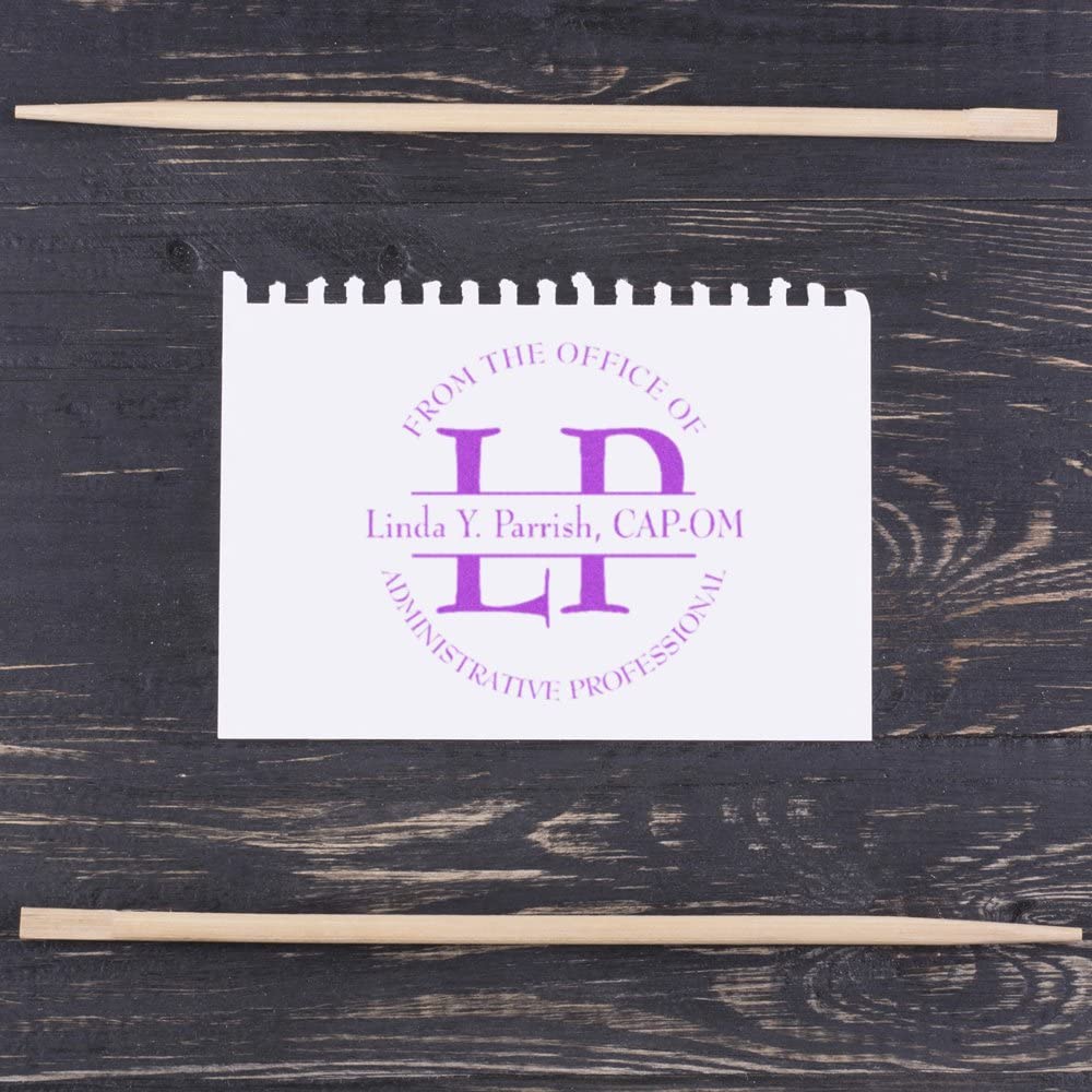 Bernhard MoD Initials Home Library Stamp, Round Imprint, Size 1-5/8", Professional Gift, Customized Letterhead, Excellent Small Business Gift, Uses Stamp Pad - Image 3