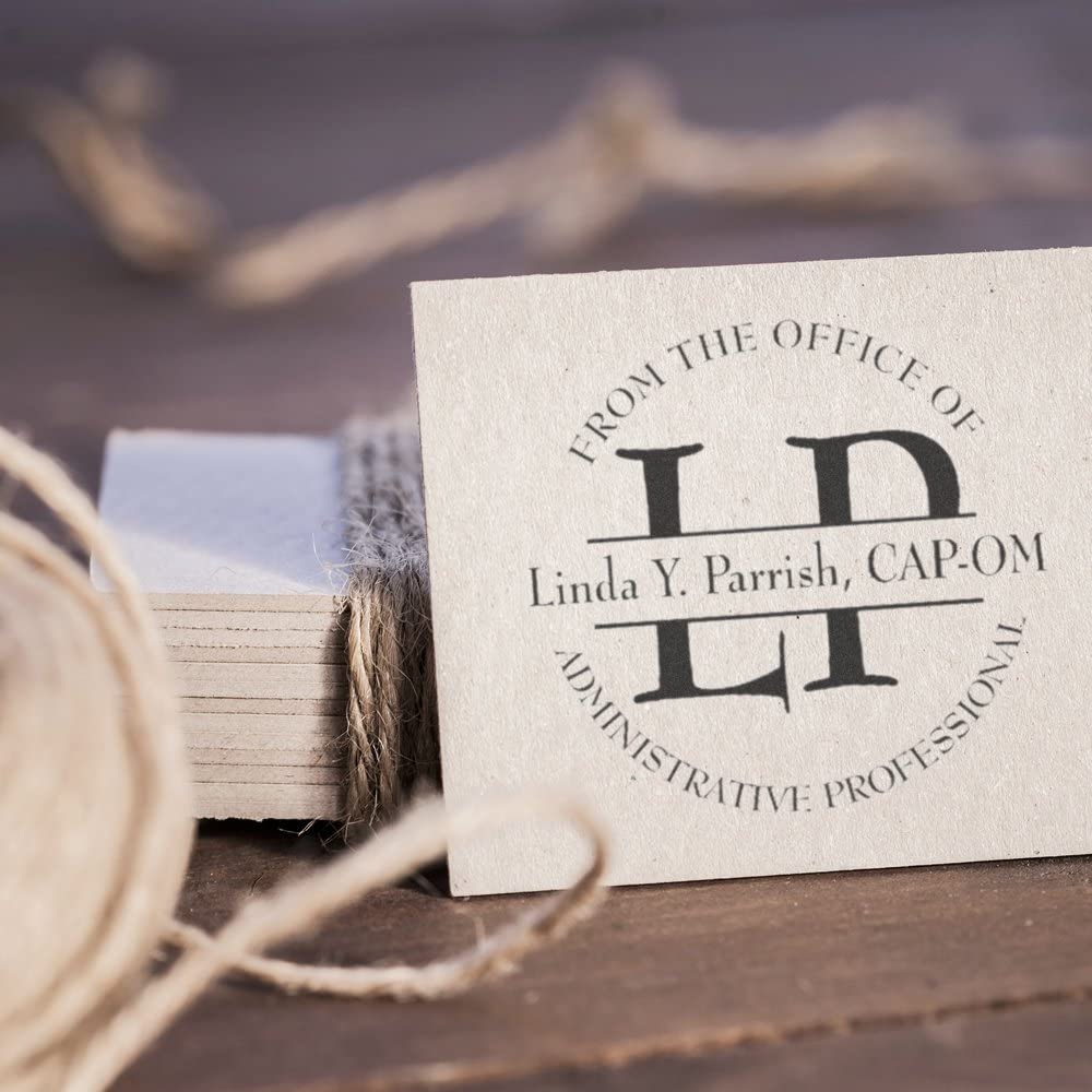 Bernhard MoD Initials Home Library Stamp, Round Imprint, Size 1-5/8", Professional Gift, Customized Letterhead, Excellent Small Business Gift, Uses Stamp Pad - Image 5