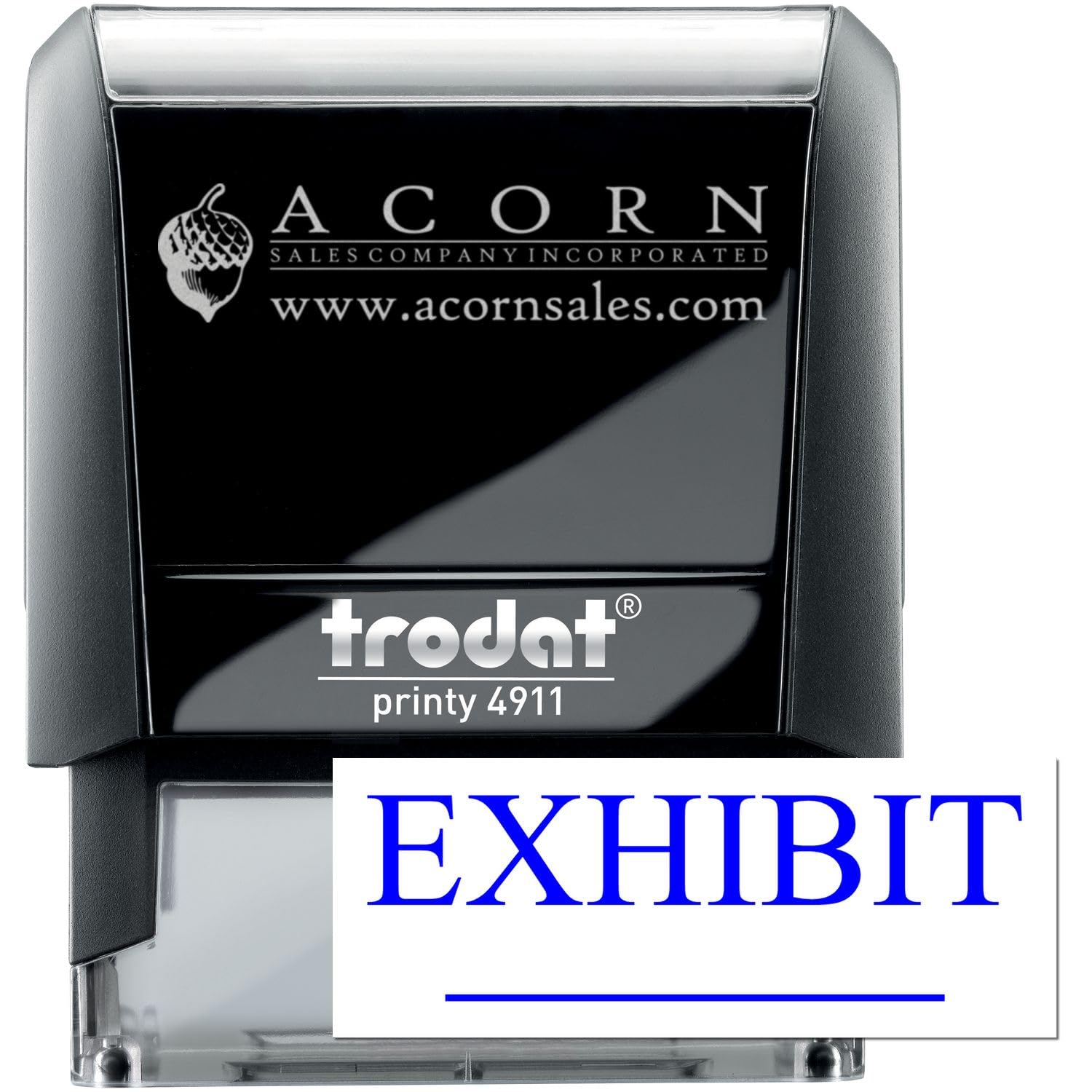 Blue Ink Self-Inking Exhibit Stamp - Durable Phrase Stamp Ideal for Solicitors - Convenient 1/2 x 1-1/2 Size - Ideal for Professional Use - Easy to Refill - Long-Lasting Impression - Image 5