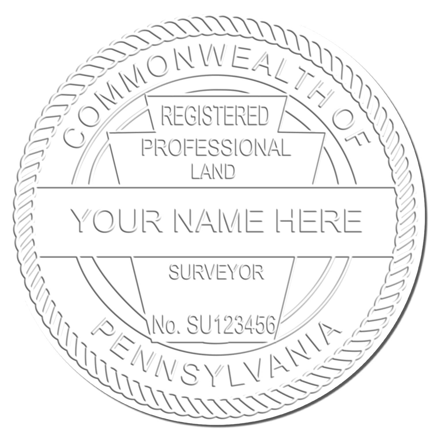 Blue Soft Pennsylvania Surveyor Seal, PLS Seal Pennsylvania - Premium Quality, 1-3/4 Size - Ideal for Registered Professional Land Surveyors in Pennsylvania - High-Durability, Easy-to-Use Seal - Image 4