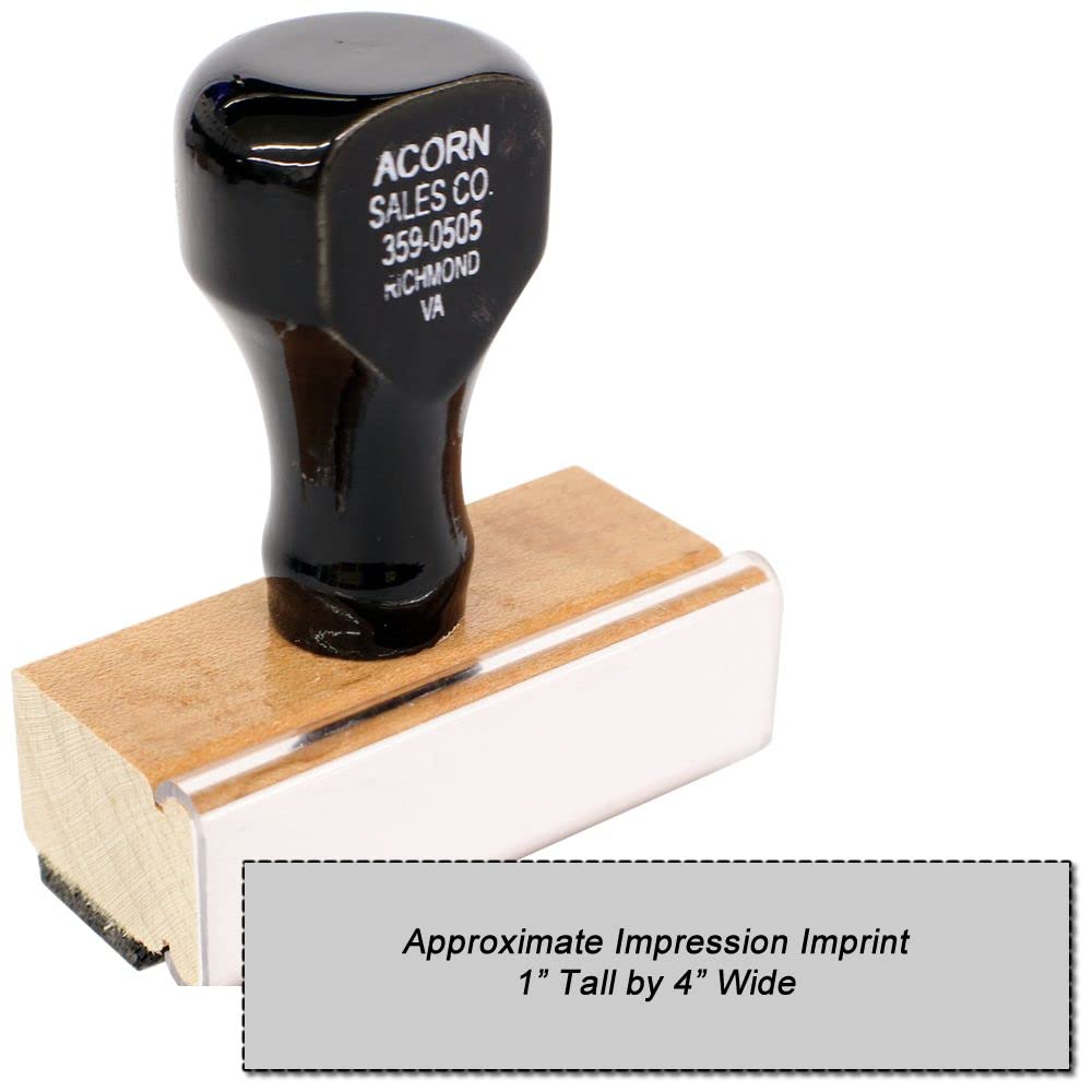 Business Logo Stamp with Custom Art, Logo Branding Stamper, Rectangular Logo Stamp Size 1" x 4", Wooden Handle Stamp - Image 2