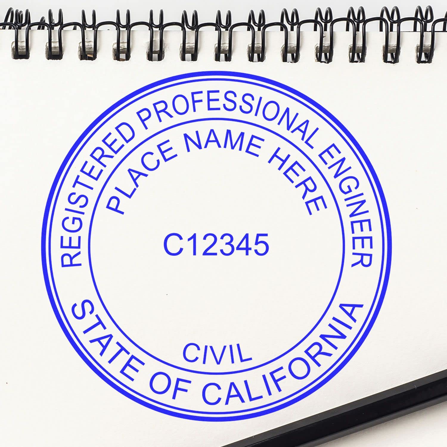 California Professional Engineer Wet Seal Stamp - 1-5/8 Slim Design for Engineering Documents, California Engineering Stamp, Professional Engineer Stamp California, California Professional Seal