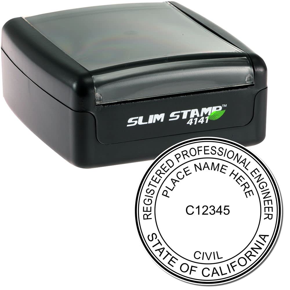 California Professional Engineer Wet Seal Stamp - 1-5/8 Slim Design for Engineering Documents, California Engineering Stamp, Professional Engineer Stamp California, California Professional Seal - Image 2