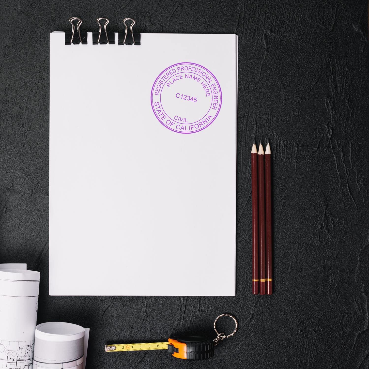 California Professional Engineer Wet Seal Stamp - 1-5/8 Slim Design for Engineering Documents, California Engineering Stamp, Professional Engineer Stamp California, California Professional Seal - Image 6
