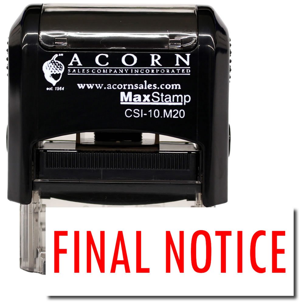 Cargo Stamp - Red Ink Self-Inking Final Notice Stamp, Ideal for Order Fulfillment Clerks - Efficient, Durable and Easy to Use, 1/2 x 1-1/2 Size - Ideal for Streamlining Shipping Processes