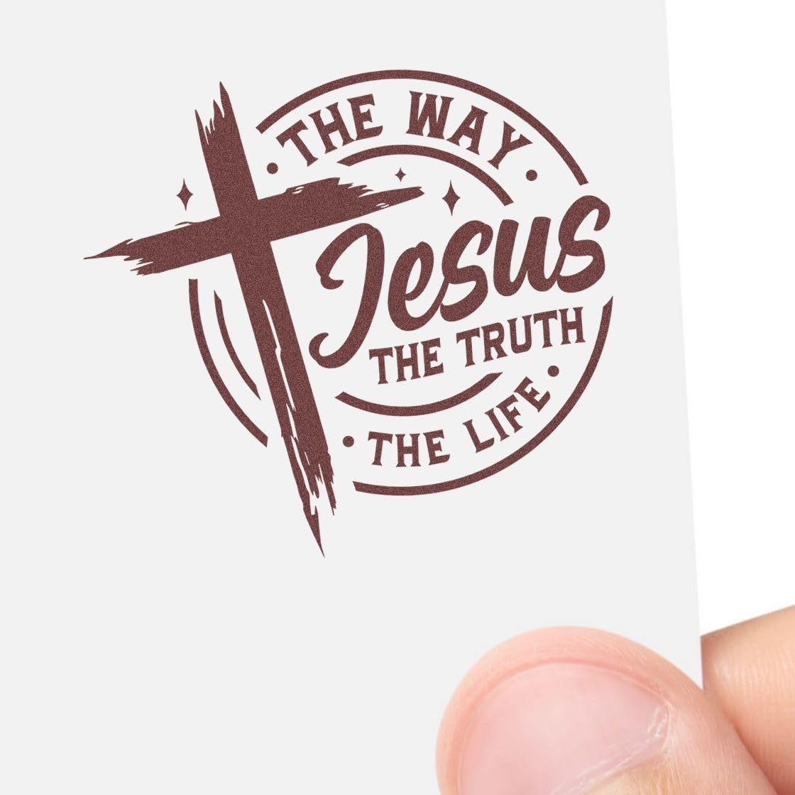 Christian Wedding Icon Stamp with Wooden Handle - Jesus The Joyful Pathfinder Religious Rubber Stamp for Card Making, Bible Journaling, DIY Church Crafts, Christian Scrapbooking & Faith Projects - Image 3