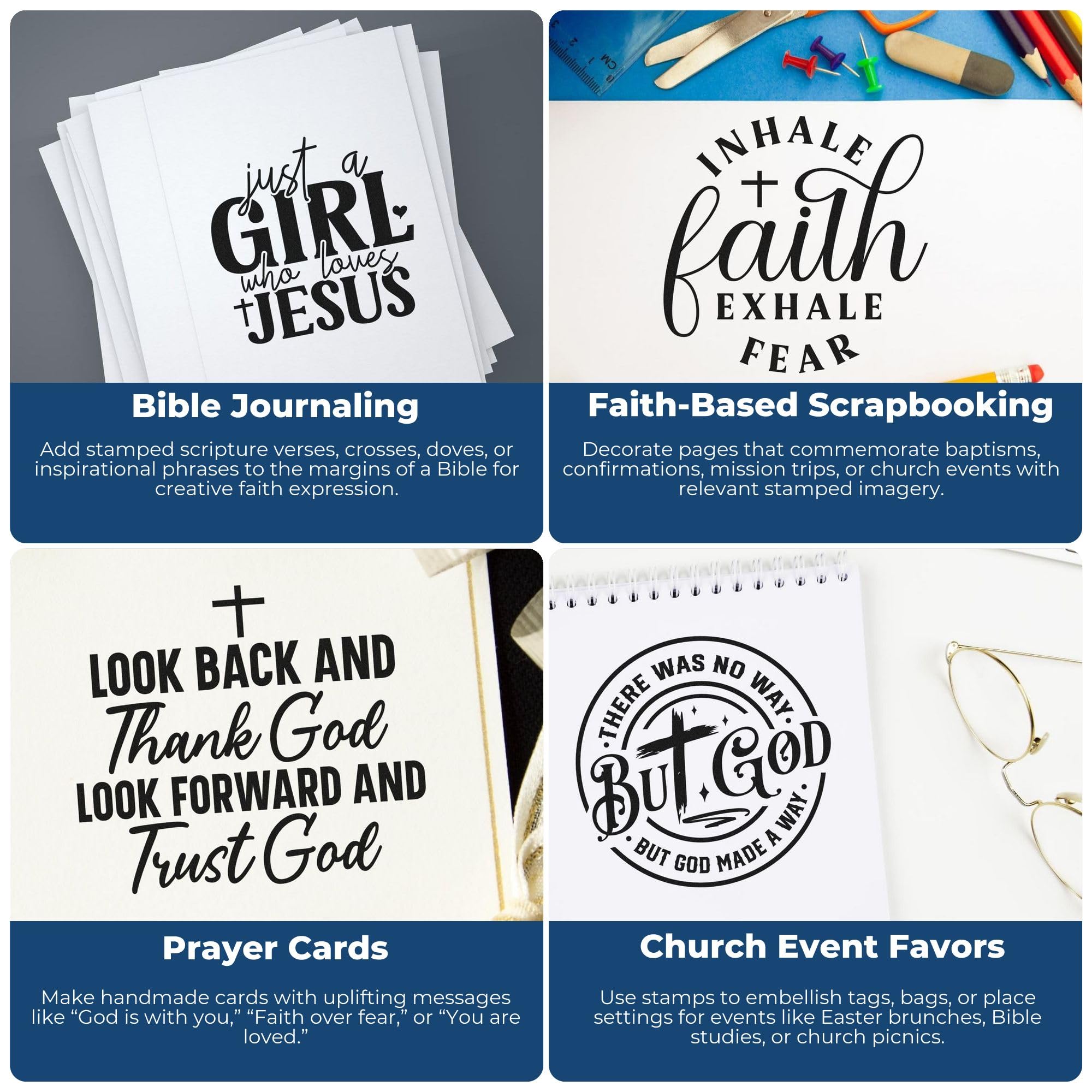 Christian Wedding Icon Stamp with Wooden Handle - Jesus The Joyful Pathfinder Religious Rubber Stamp for Card Making, Bible Journaling, DIY Church Crafts, Christian Scrapbooking & Faith Projects - Image 5