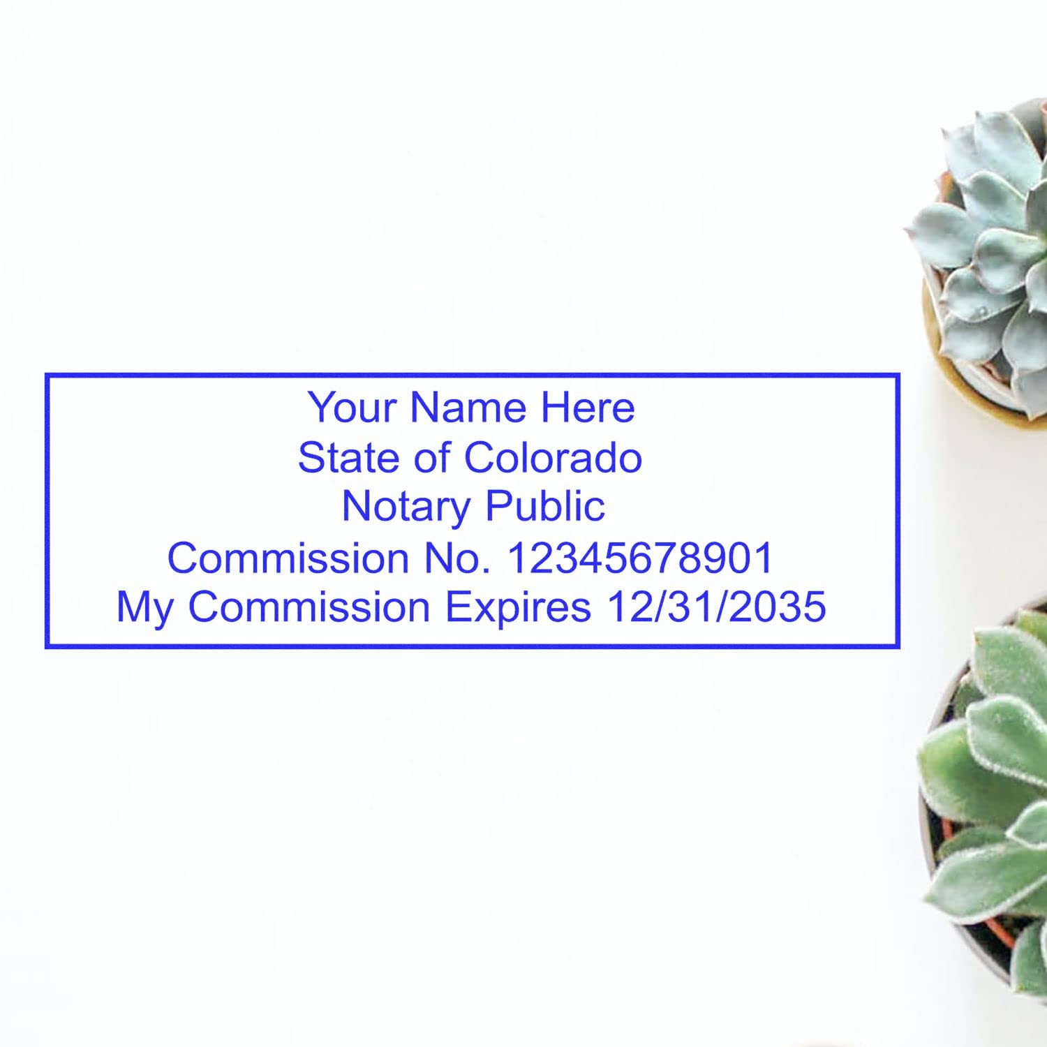 Super Slim Pre-Inked Rectangular Colorado Notary Stamp, Sleek and Compact, 7/8" x 2-1/4" Imprint Size, Available in 5 Ink Colors - Image 4