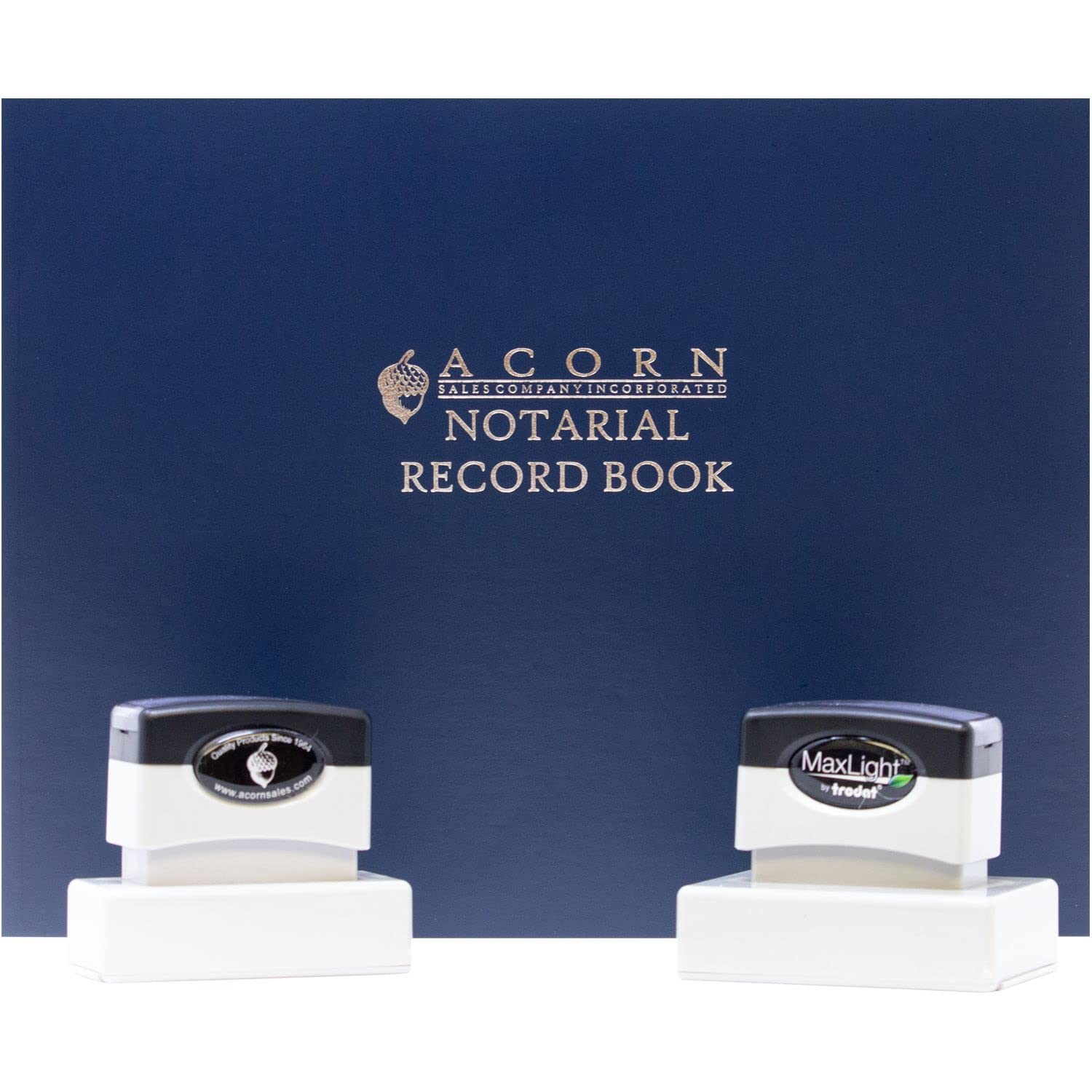 Wyoming Notary Stamps Kit with MaxLight Pre-Inked Stamps, Press and Print, Includes Notarial Record Book, Rectangular Notary Stamp and Acknowledgement Stamp, Notary Supplies Wyoming