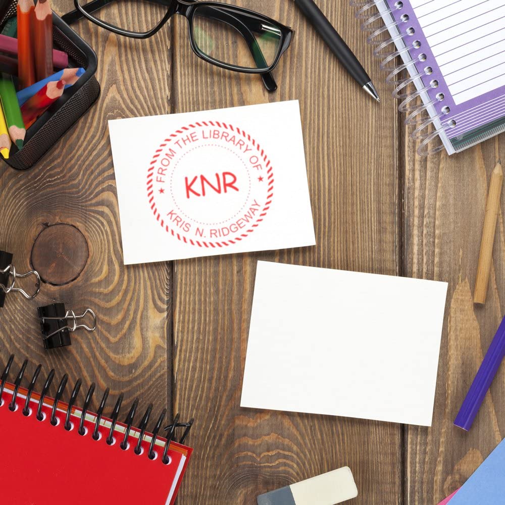 Comic Sans Round Stamper Self Inking, from The Library of Stamp, Personalized Gift, Great Teacher Stamper, Round Design, 1-5/8" Imprint Size, Press and Print Stamping, Customized - Image 5
