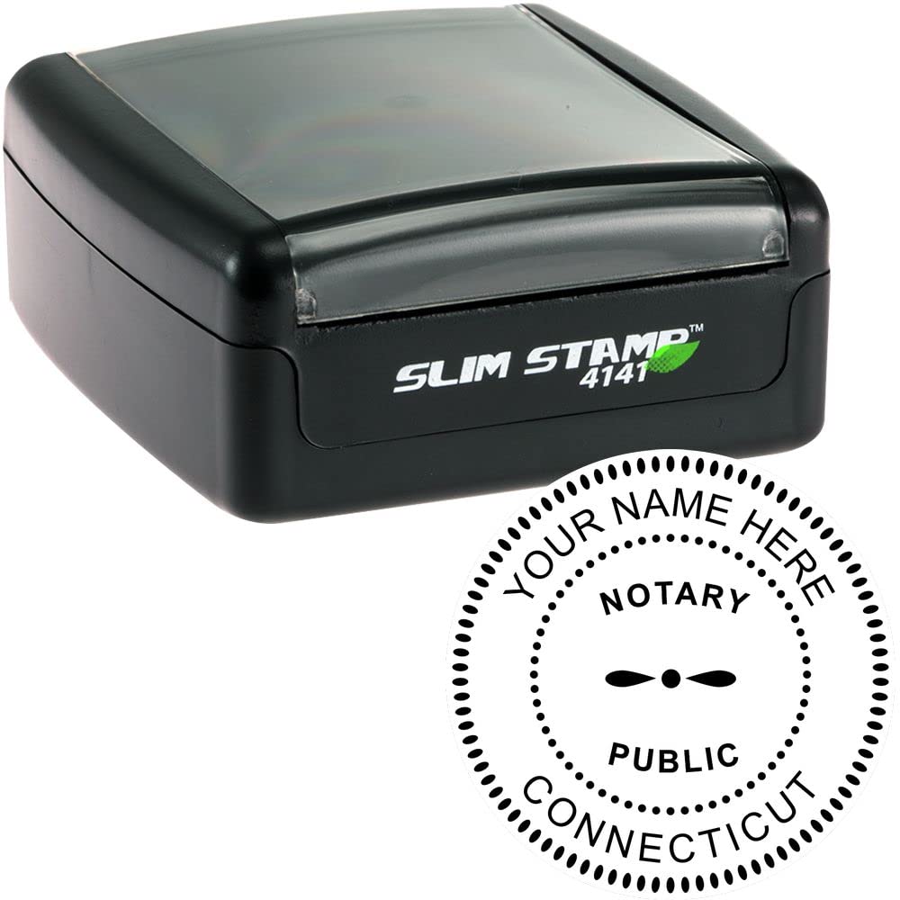 Connecticut Notary Public Supplies Package Kit Includes: Acknowledgement Stamp, Notary Record Book and a Round Notary Stamp - Compact and Portable Stamps, 5 Ink Colors - Image 3