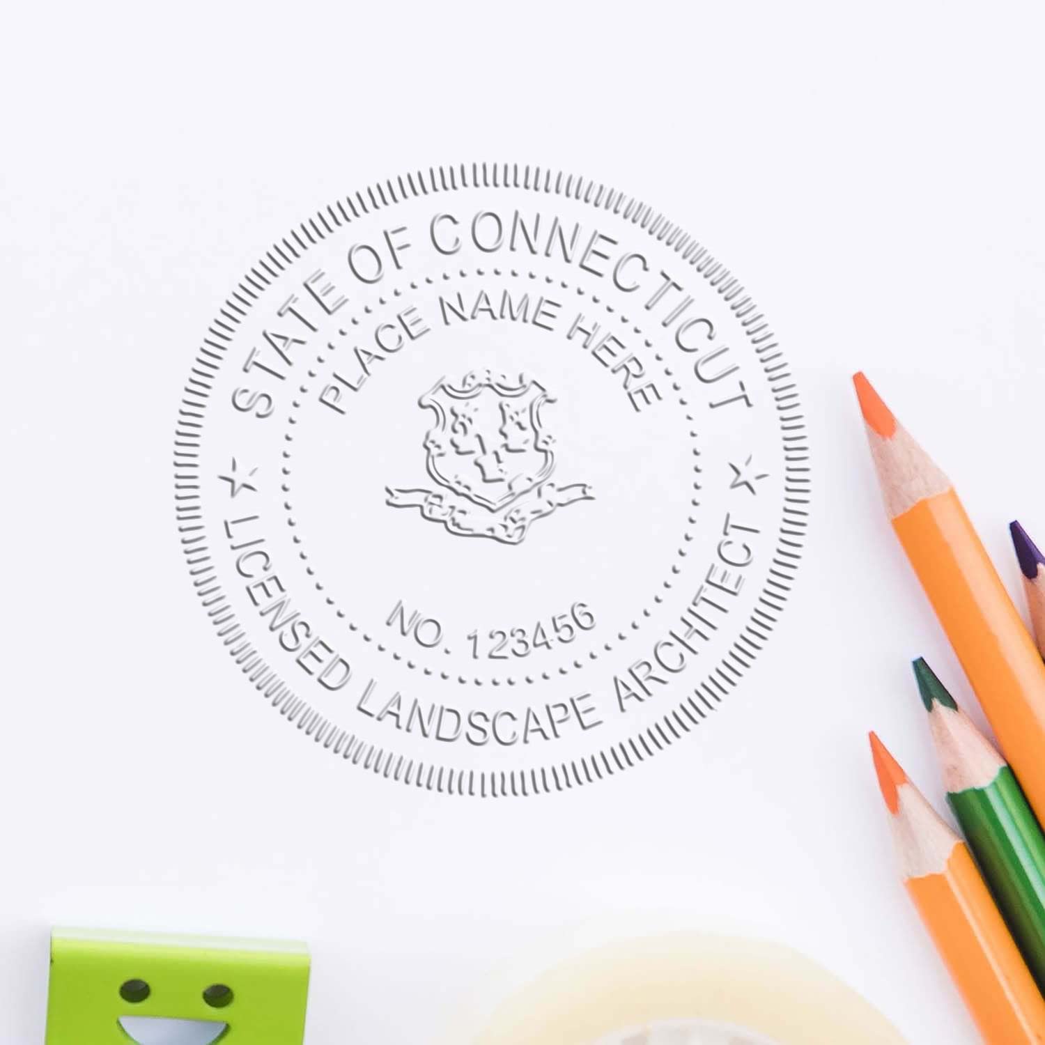 Connecticut Professional Landscape Architect Seal - Handheld, Size 1-5/8 - Ideal for CT Landscape Architects - CT Landscape Architect Seal - Perfect Tool for Connecticut Landscape Architects