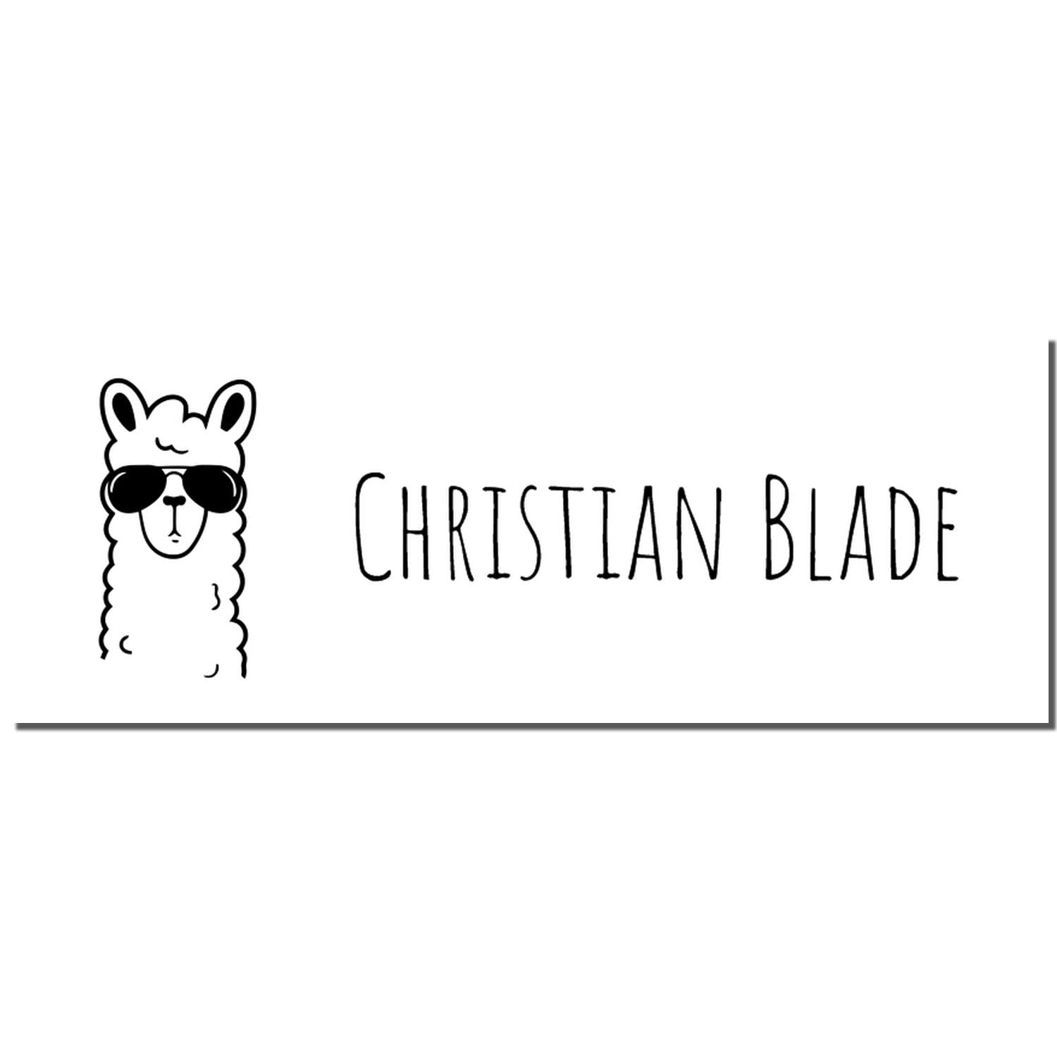 Cool Llama Kids Camp Stamp, Clothing Stamp Personalized, Cool Llama Design, Customized, Kids Camp Stamp, Size 9/16" x 1-1/2", Black Ink - Image 5