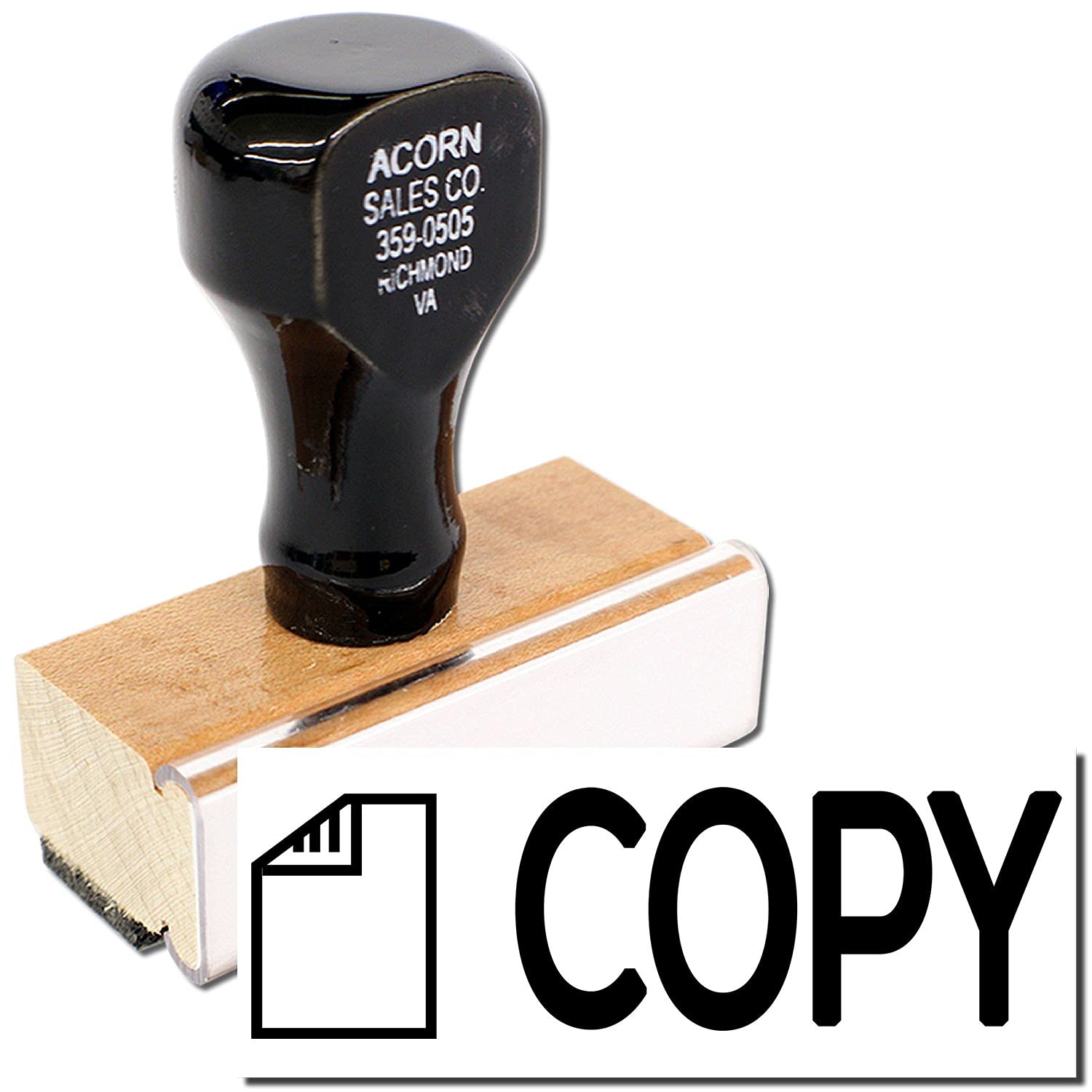 Copy with Letter Rubber Stamp, Home Business Supplies, Wooden Handle Rubber Stamp, Uses Stamp Pad, Imprint Size Approx 1/2" x 1-1/2", Laser Engraved, USA Made - Image 2