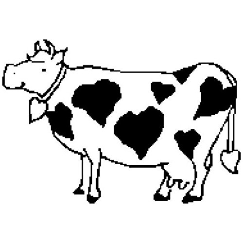 Cow with Heart Spots Art Rubber Stamp