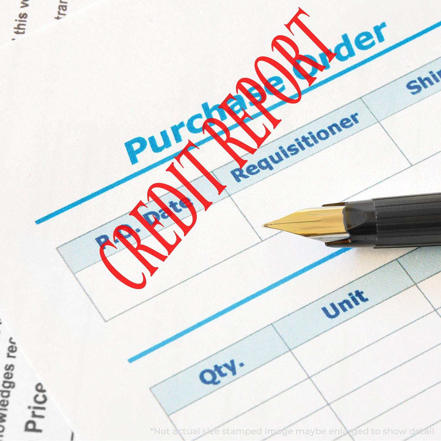 Credit Report Rubber Stamp, Bank Teller Supplies, Wooden Handle Rubber Stamp, Uses Stamp Pad, Imprint Size Approx 1/2" x 1-1/2", Laser Engraved, USA Made - Image 4