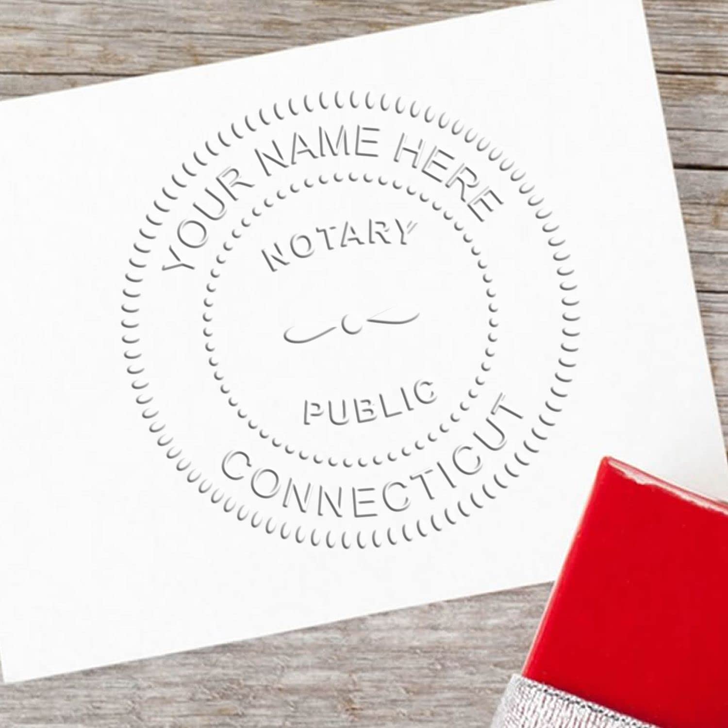 CT Notary Embosser - Premium Connecticut Notary Public Seal Embosser, 1-5/8 Dia Size, Notary Board Compliant, Ideal for Notary Public in The State of Connecticut - Durable, Pink Design - Image 4
