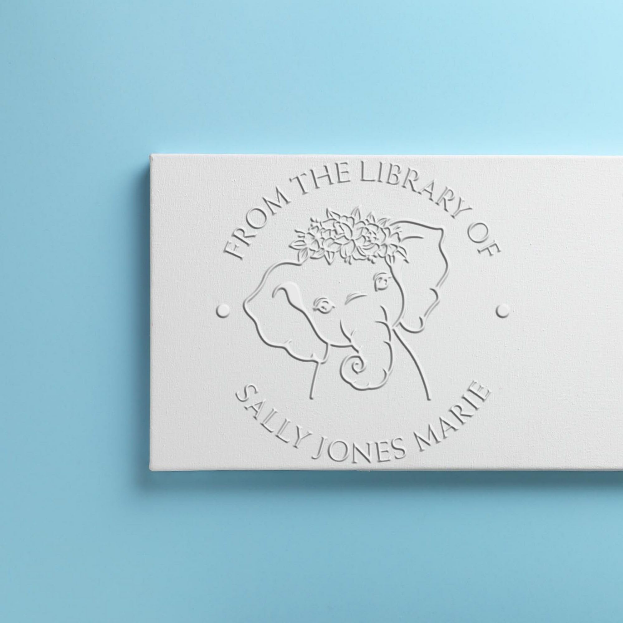 Customized Book Belongs to Embossing Stamp - Soft Graceful Elephant Design, Personalized Read It Love It Embosser - Ideal Personalized Gift for Book Aficionados, Unique Bookplate Embossed Stamp - Image 4