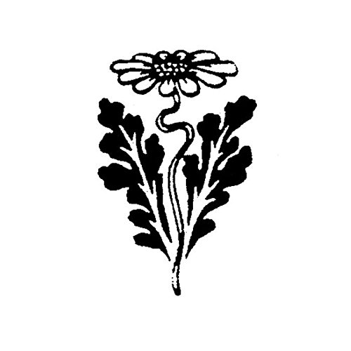 Daisy with Leaf Art Rubber Stamp