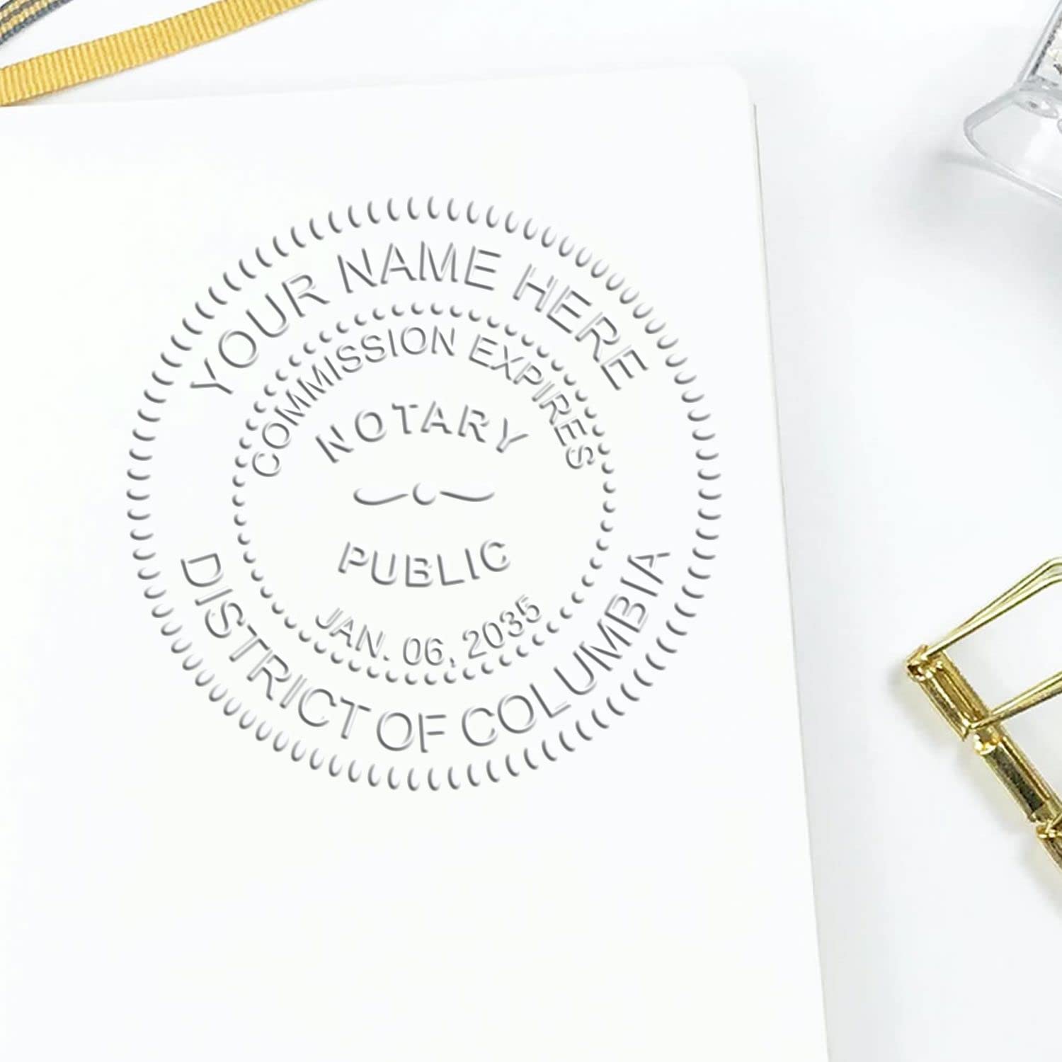 DC Notary Embosser - Notary Public Seal Embosser for District of Columbia, Compliant with District of Columbia Notary Board, 1-5/8 Dia Size - Ideal for Notary Public in The District of Columbia - Image 8