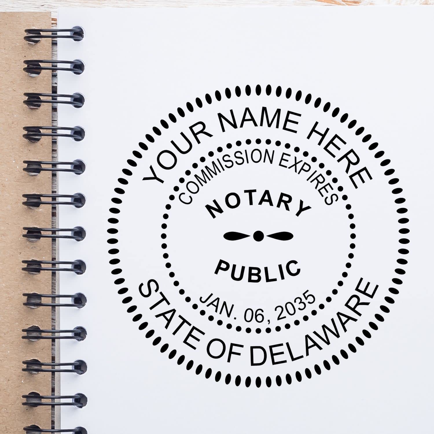 Delaware Notary Public Essential Tool - Quality, Durable, Self-Inking Notary Stamp - 1-5/8 Round Design - Ideal for Official Delaware Notary Public Use - Easy to Use Notary Stamp Delaware