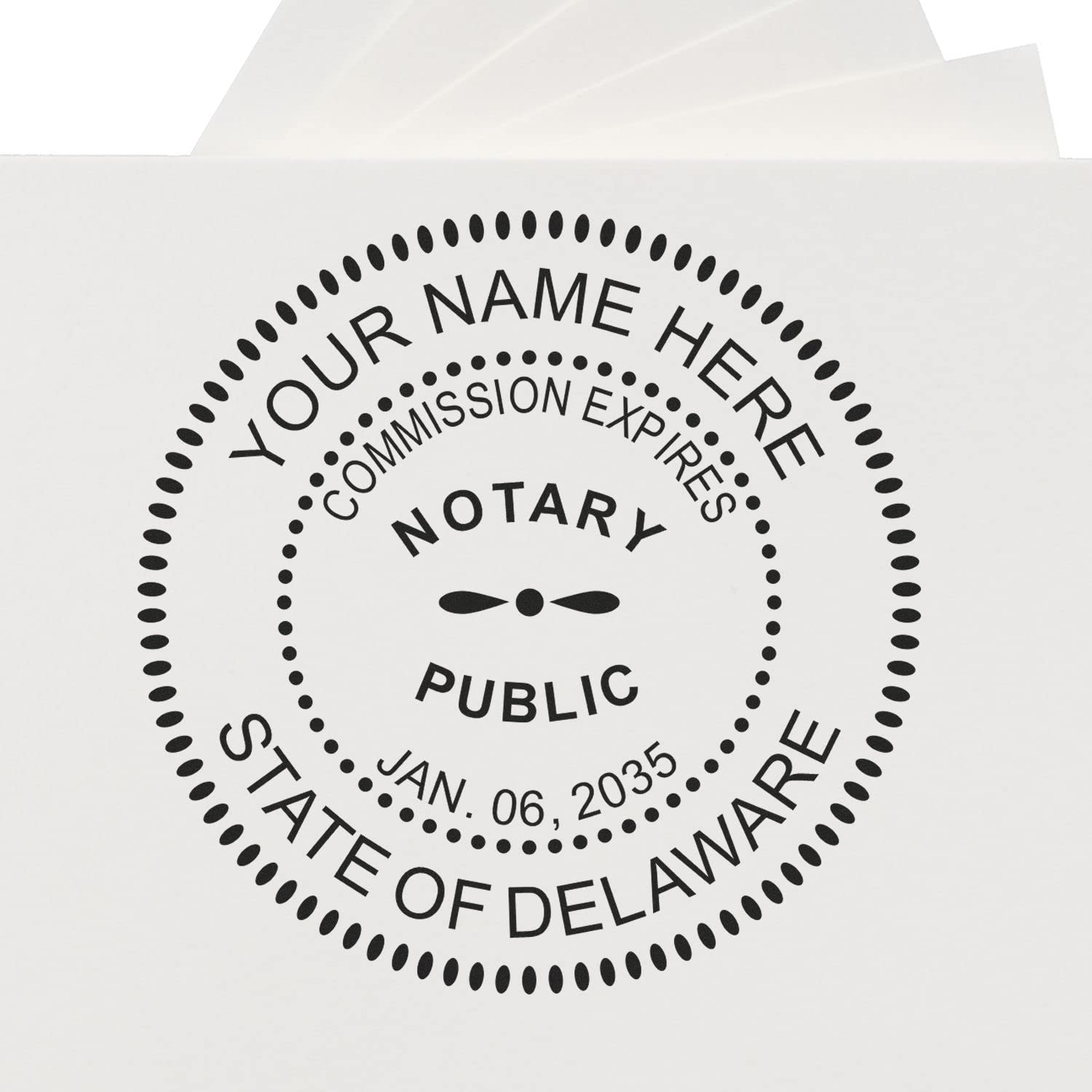 Delaware Notary Public Essential Tool - Quality, Durable, Self-Inking Notary Stamp - 1-5/8 Round Design - Ideal for Official Delaware Notary Public Use - Easy to Use Notary Stamp Delaware - Image 9