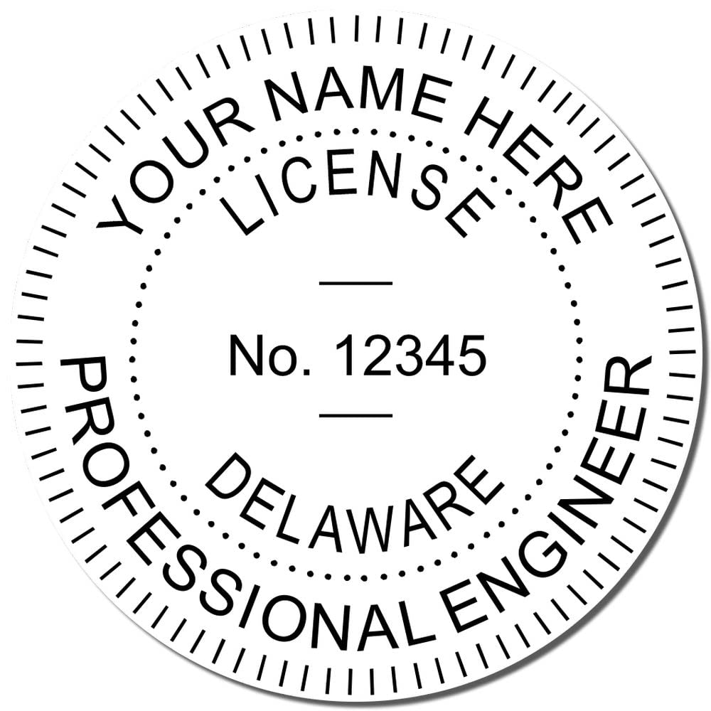 Deluxe Slim Inking Stamp for Delaware Professional Engineer - 1-1/2 Size, Ideal Delaware Engineering Stamp, Essential Professional Engineer Stamp Delaware, DE Professional Seal and Stamps - Image 4