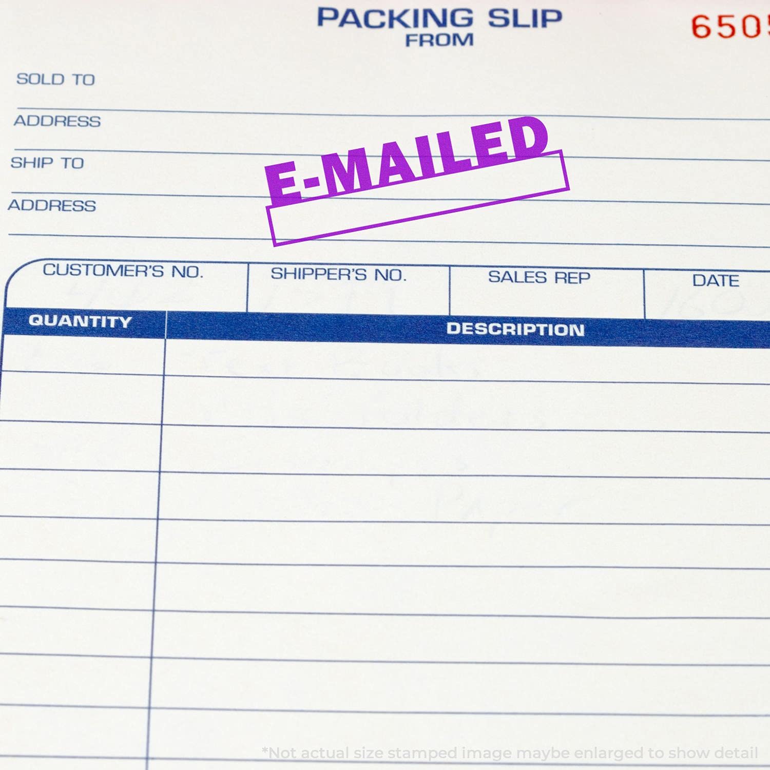 E-mailed with Date Box Rubber Stamp, Home Office Accessories, Wooden Handle Rubber Stamp, Uses Stamp Pad, Imprint Size Approx 1/2" x 1-1/2", Laser Engraved, USA Made - Image 4