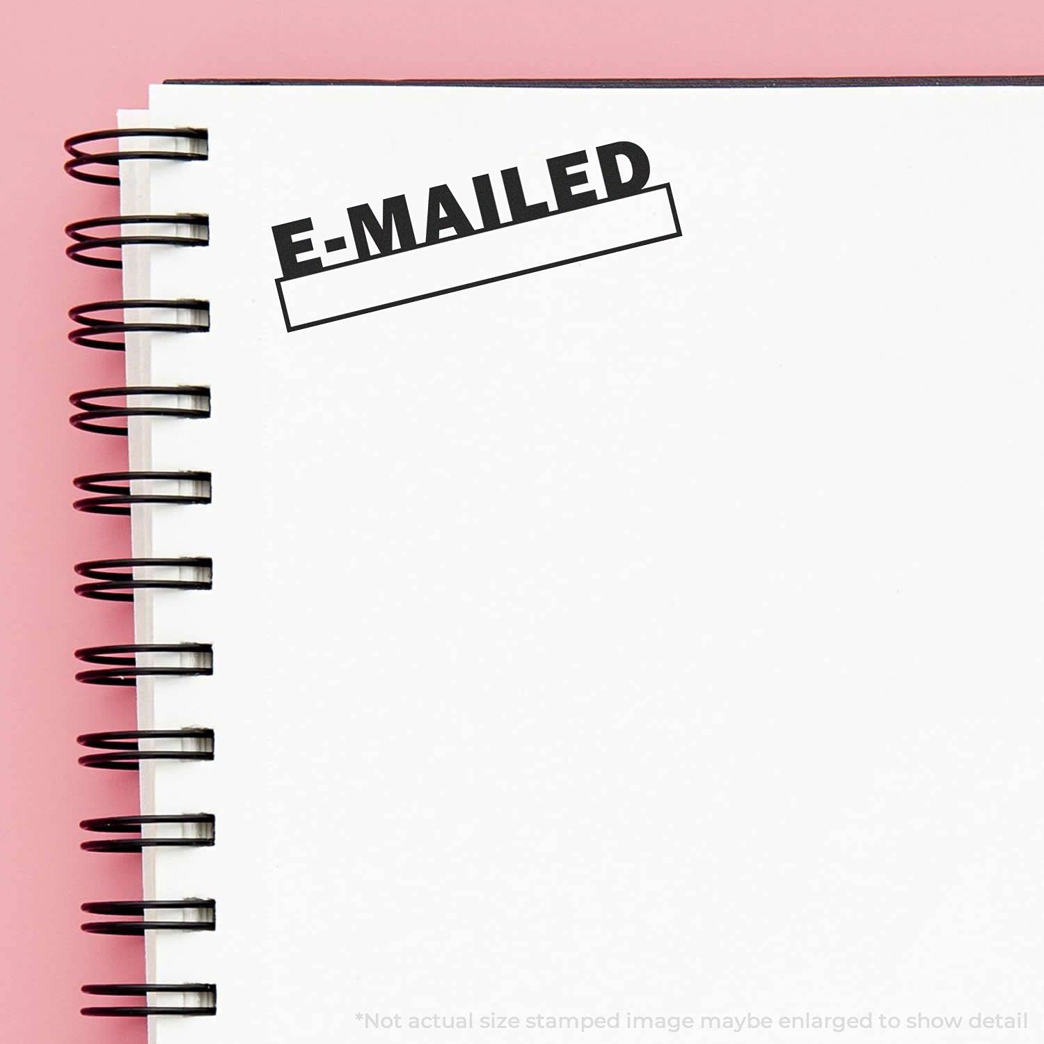 E-mailed with Date Box Rubber Stamp, Home Office Accessories, Wooden Handle Rubber Stamp, Uses Stamp Pad, Imprint Size Approx 1/2" x 1-1/2", Laser Engraved, USA Made - Image 6