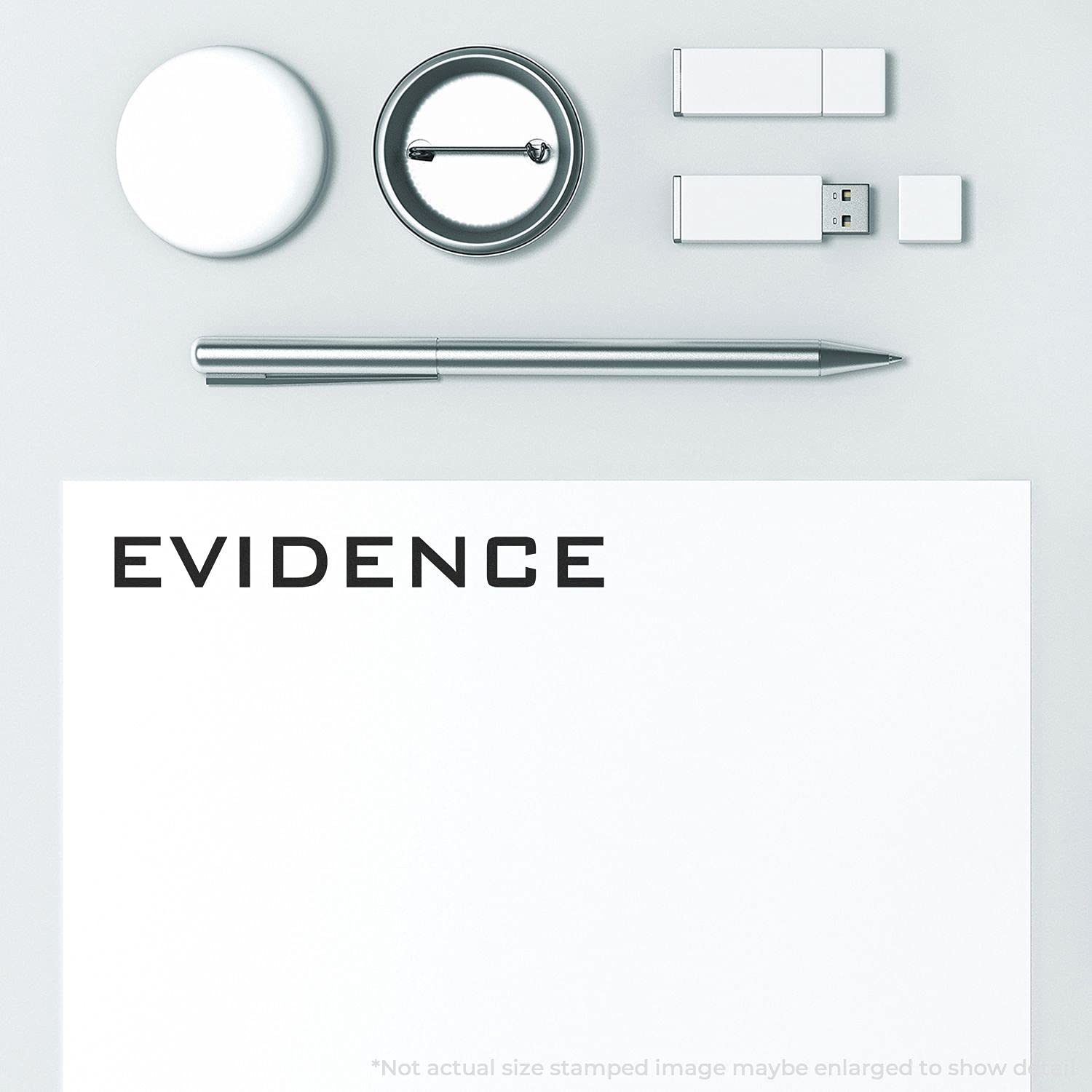 Evidence Rubber Stamp, Legal Office Supplies, Wooden Handle Rubber Stamp, Uses Stamp Pad, Imprint Size Approx 1/2" x 1-1/2", Laser Engraved, USA Made - Image 4
