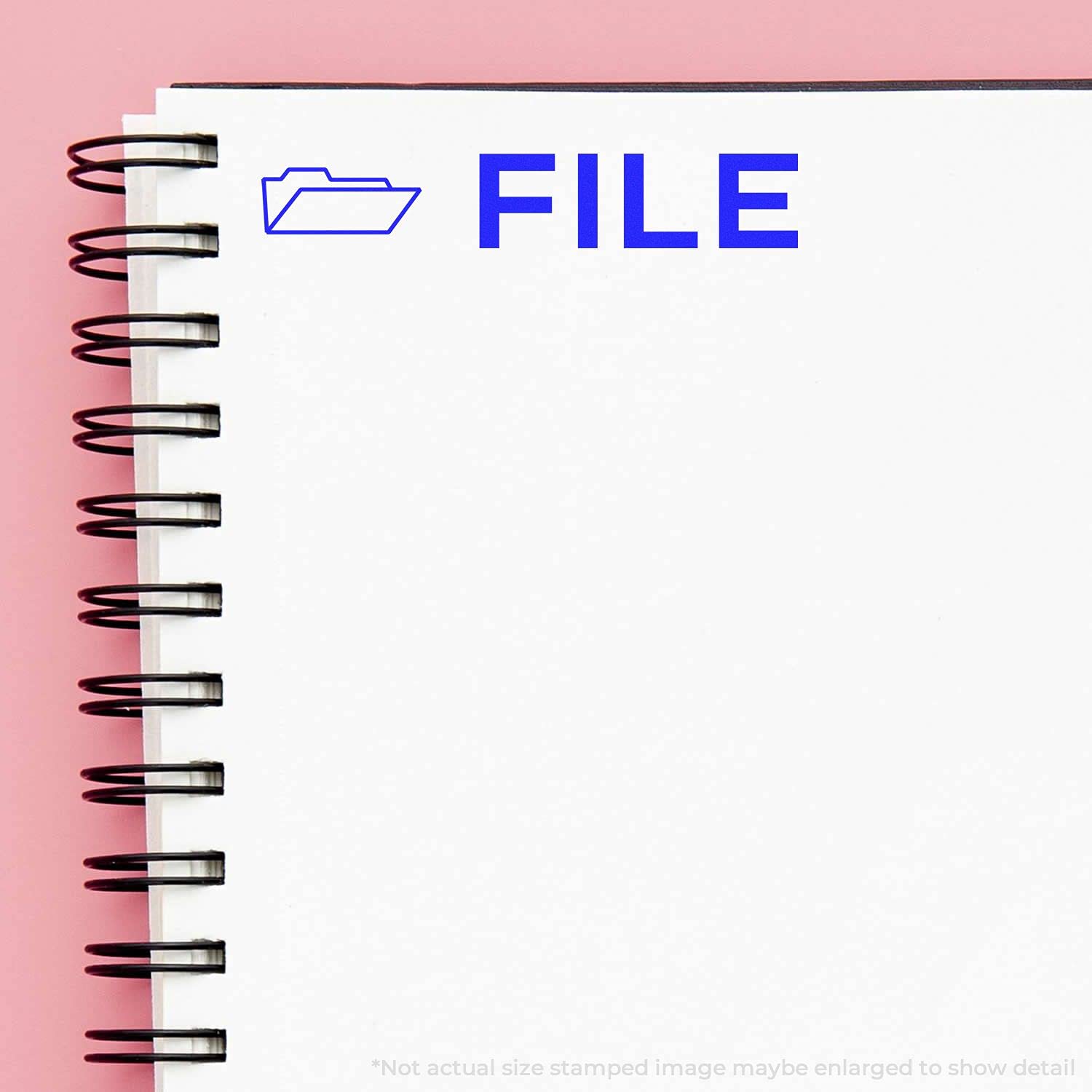 File with Envelope Rubber Stamp, Computer Desk Supplies, Wooden Handle Rubber Stamp, Uses Stamp Pad, Imprint Size Approx 1/2" x 1-1/2", Laser Engraved, USA Made - Image 3