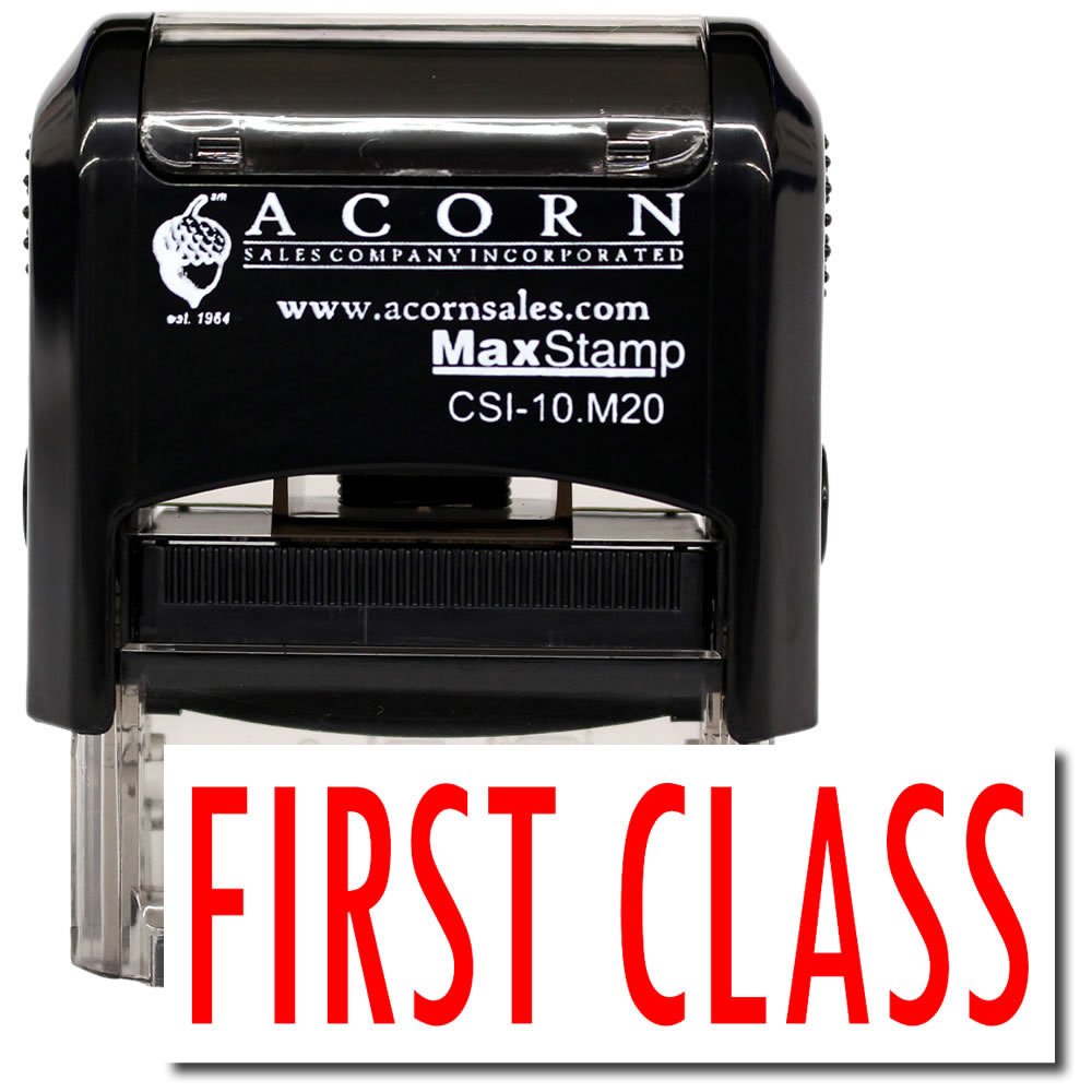 First Class Shipping Stamp, Self-Inking with Black Ink, Ideal for Shipping Coordinators, 1/2 x 1-1/2, Black Ink Stamp for Efficient Mailing and Shipping Tasks, Ideal for Professional Use