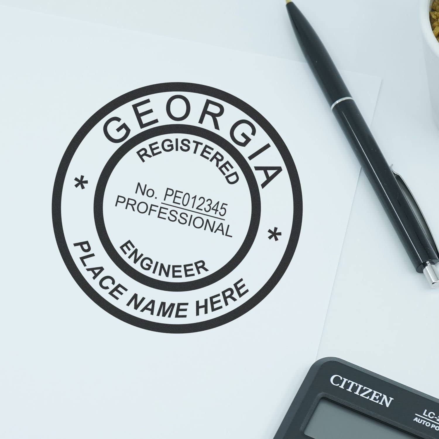 Georgia Professional Engineer Stamp, Slim 1-5/8 Georgia Engineering Stamp, Ideal for Georgia Engineering Professionals - Precise Professional Engineer Stamp Georgia, Georgia GA PE Seal Stamp - Image 6