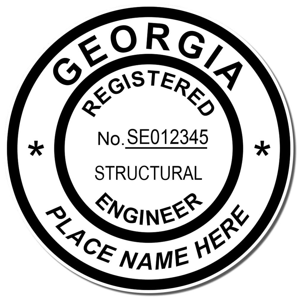 Self-Inking PE Stamp for Georgia Professional Structural Engineer, Georgia Structural Engineer Stamp, Size 1-5/8, PE Stamp Georgia Structural - Georgia Structural Engineering Professionals - Image 4
