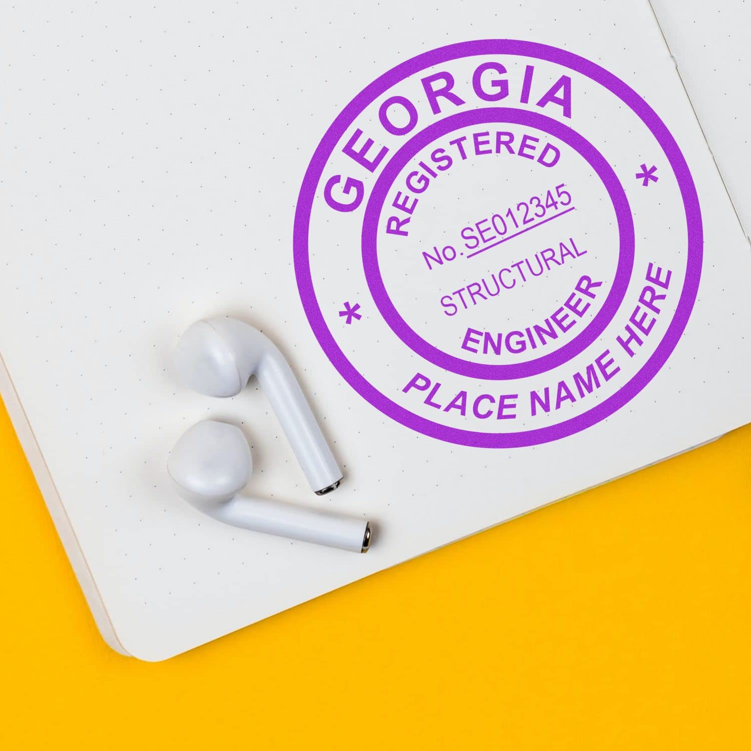 Self-Inking PE Stamp for Georgia Professional Structural Engineer, Georgia Structural Engineer Stamp, Size 1-5/8, PE Stamp Georgia Structural - Georgia Structural Engineering Professionals - Image 6