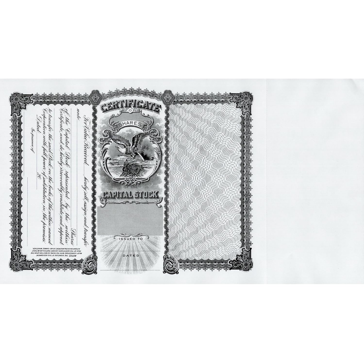Goes 50 Corporation Stock Certificate, Certificate Stock, Size 8-1/2" x 15", Printable, Laser or Ink Jet Compatiable (Pack of 5) - Image 2