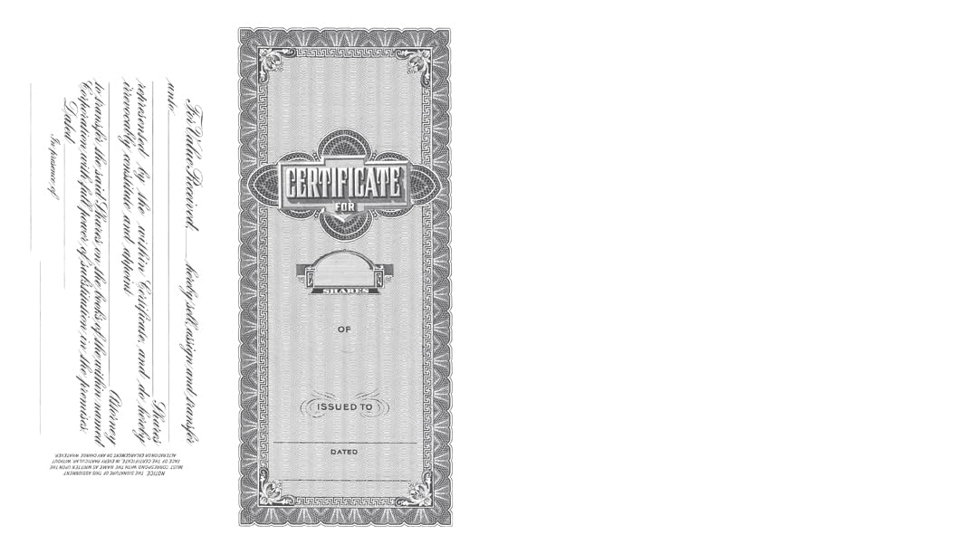 Goes 73 Corporate Stock Certificate, Certificate Paper Stock, Size 8-1/2" x 15", Printable, Laser or Ink Jet Compatiable (Pack of 5) - Image 2