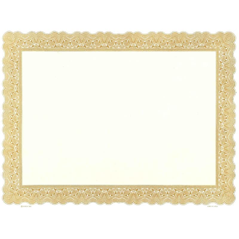 Goes 745 Blank Stock Certificate, Certificate Stock Paper, Size 8-1/2" x 11", Printable, Laser or Ink Jet Compatiable (Pack of 5)